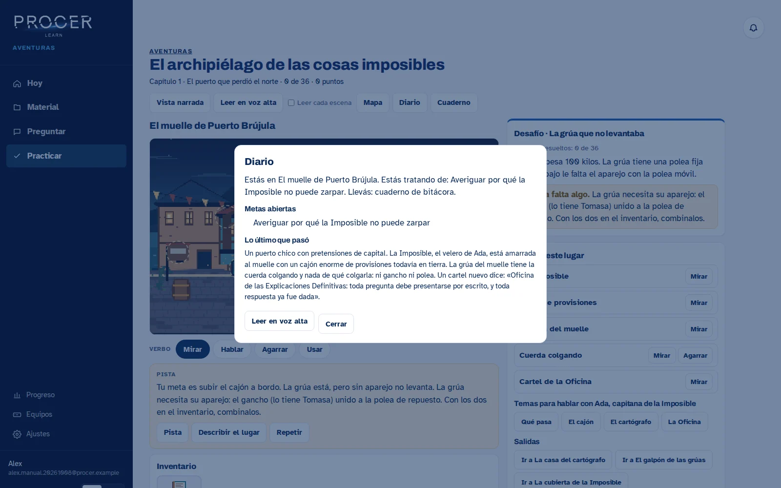 Captura de Learn: Orientate y retomá