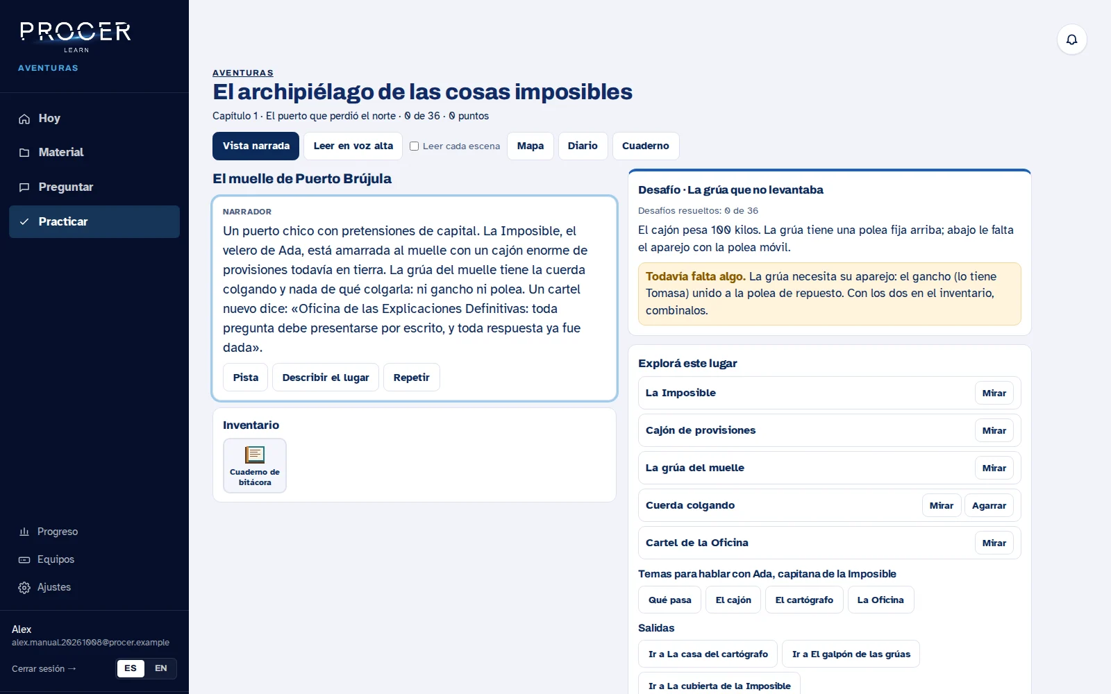 Captura de Learn: El archipiélago de las cosas imposibles