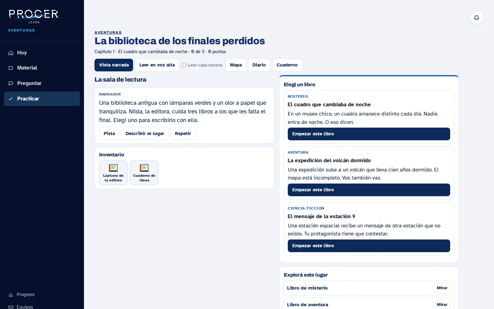 Captura de Learn: La biblioteca de los finales perdidos