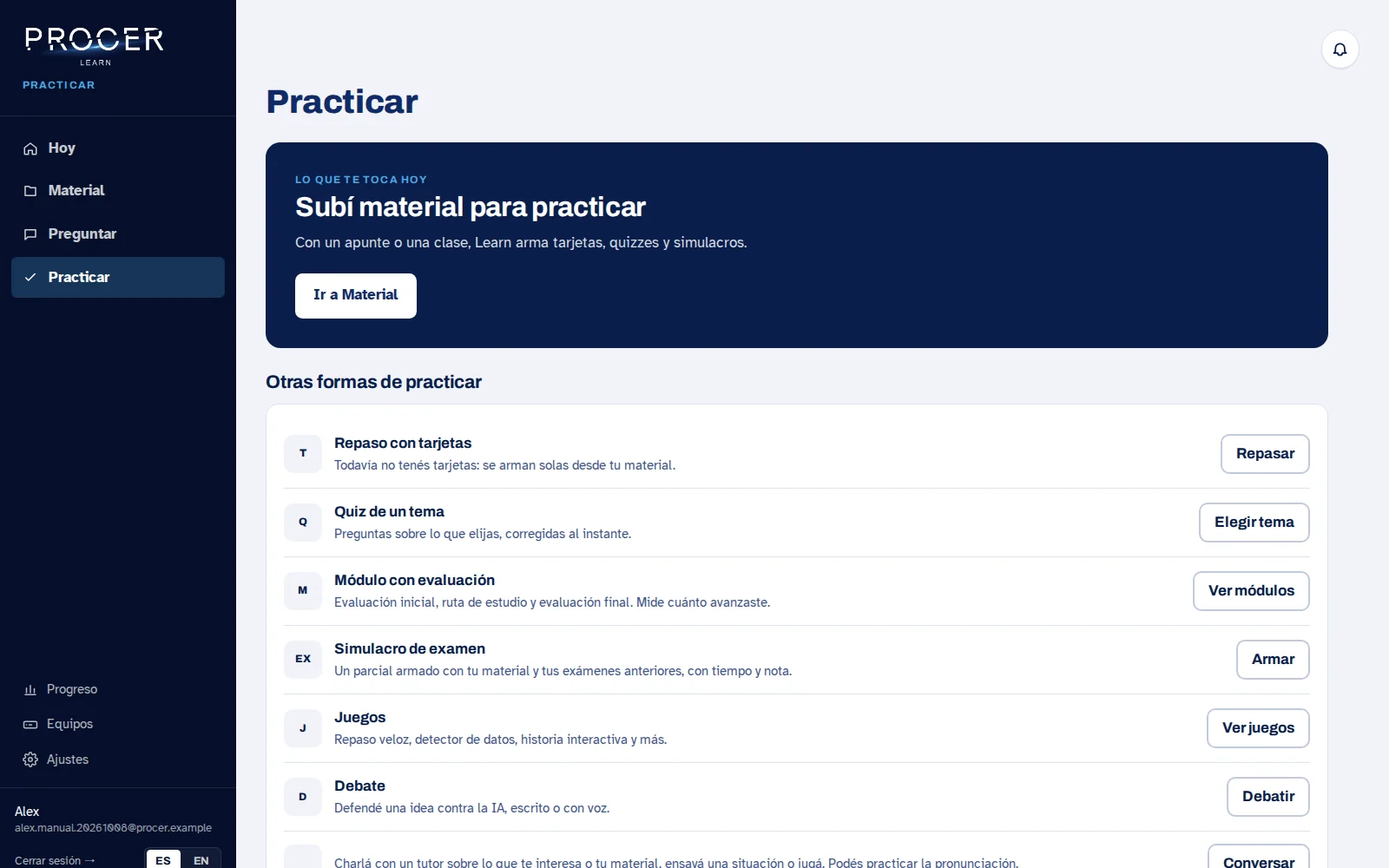 Captura de Learn: Conocé el alcance